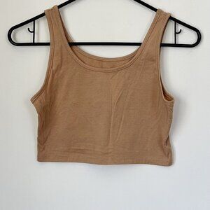 Tan Cropped Tank - Size: Small